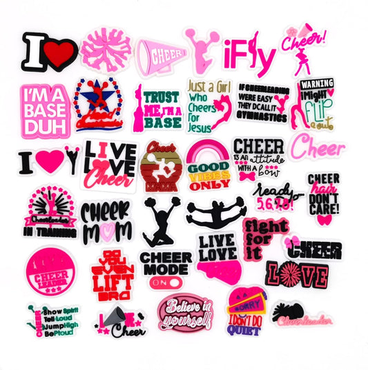 PVC Shoe Charms for Clog Sandals, USA Flag, Dancing, Cheerleading, DIY Shoe Decoration Charms, Party Favor