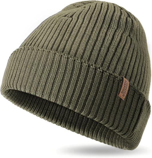 OUTDOOR SHAPING Merino Wool Beanie for Men & Women, Unisex Daily Cuffed Plain Knit Hat, Soft Warm Winter Hat